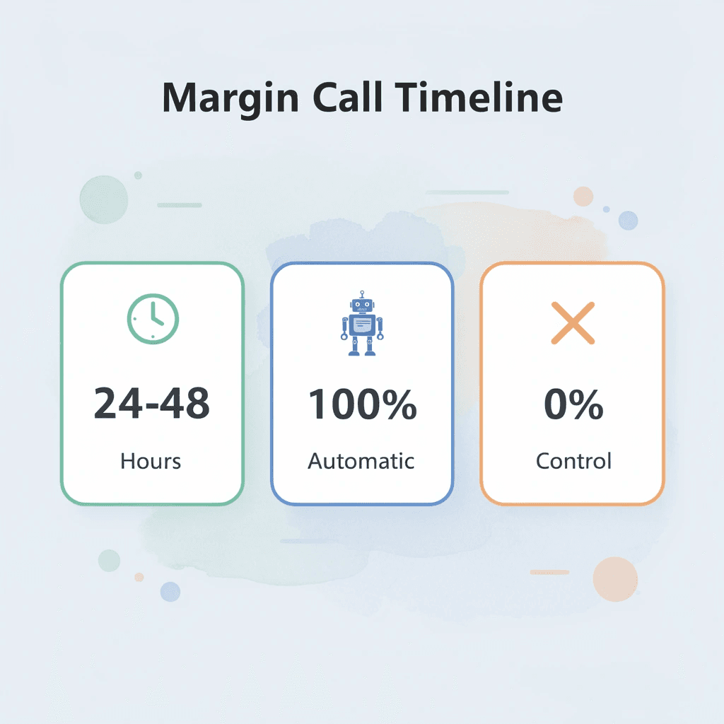 Statistics showing margin call timeline and loss of control