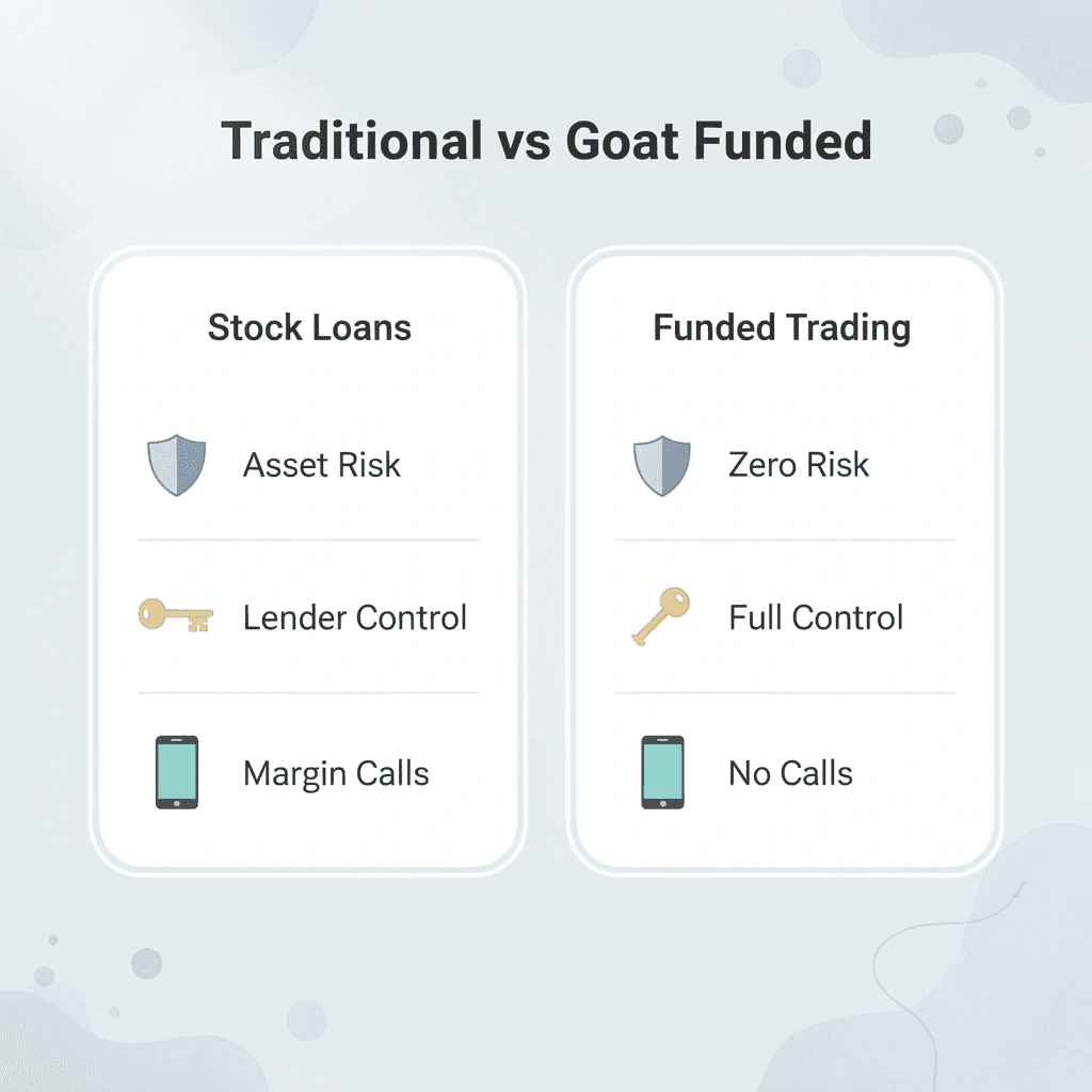 Comparison between traditional stock loans and funded trading