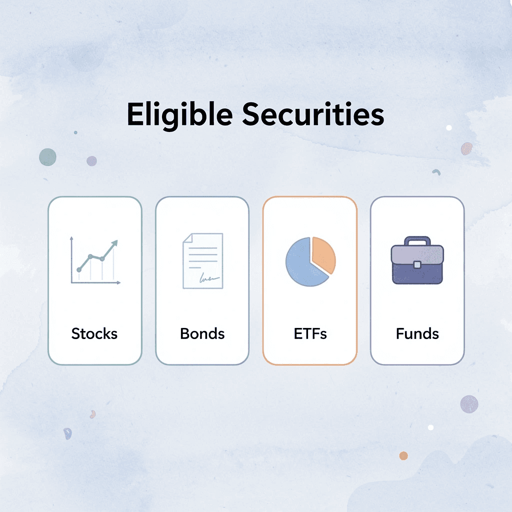 Infographic showing eligible securities for borrowing