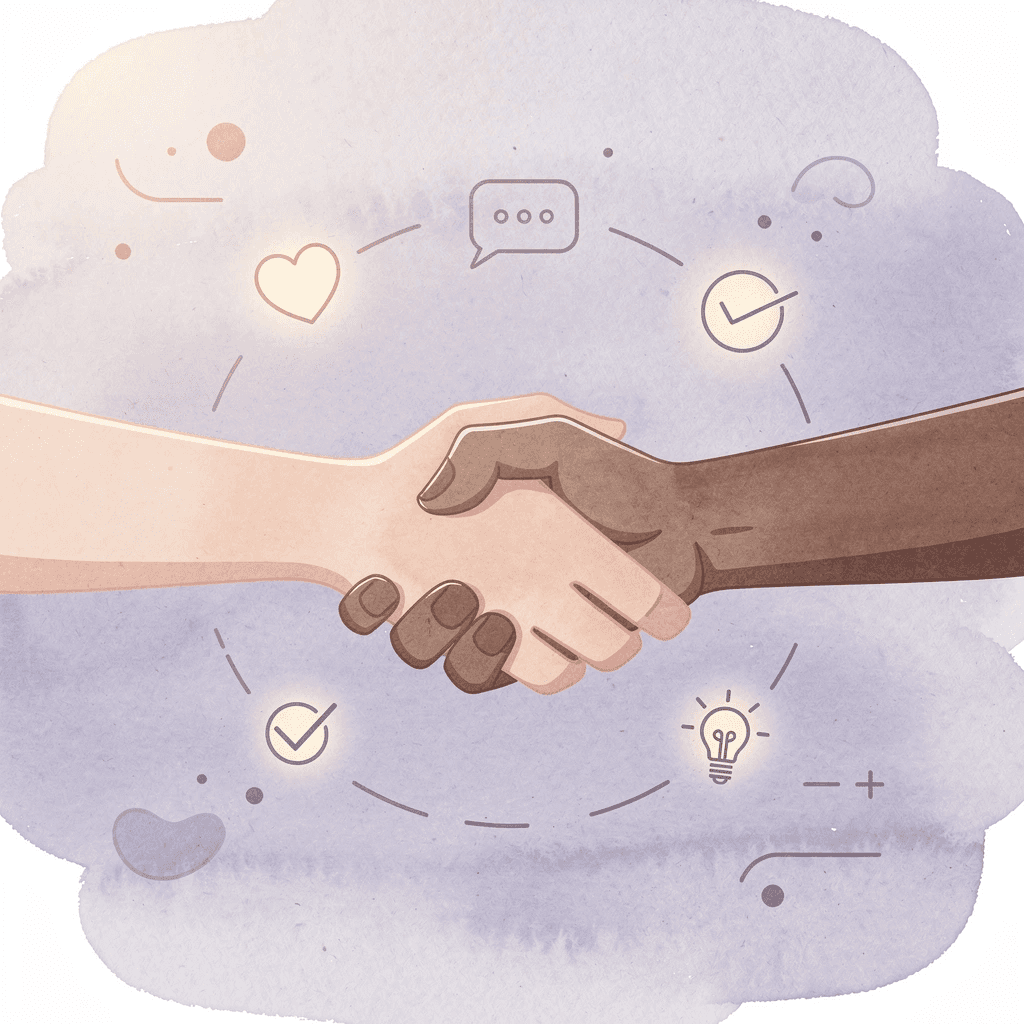 Handshake scene representing company-investor partnership through stock issuance