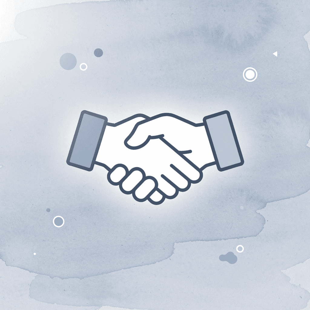 Handshake icon representing partnership between trader and prop firm