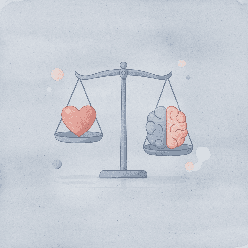 Balance scale comparing skill versus structural financial problems