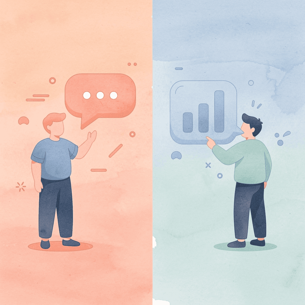 Scene showing contrast between personal capital stress and firm capital confidence