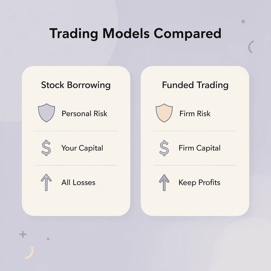 Comparison between stock borrowing and funded trading models
