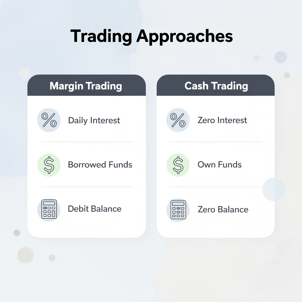 Comparison between margin trading and cash trading approaches