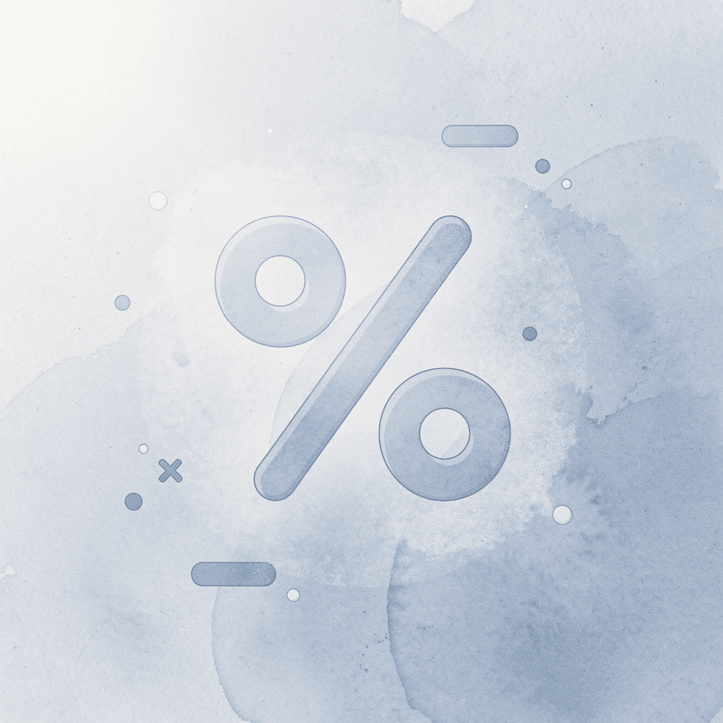 Percentage sign icon representing low margin rates