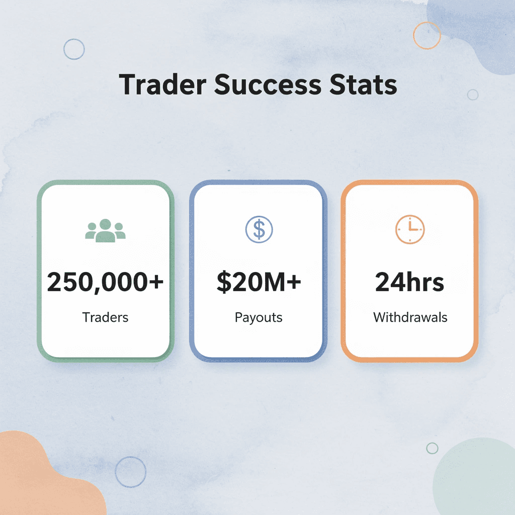 Statistics showing trader success metrics