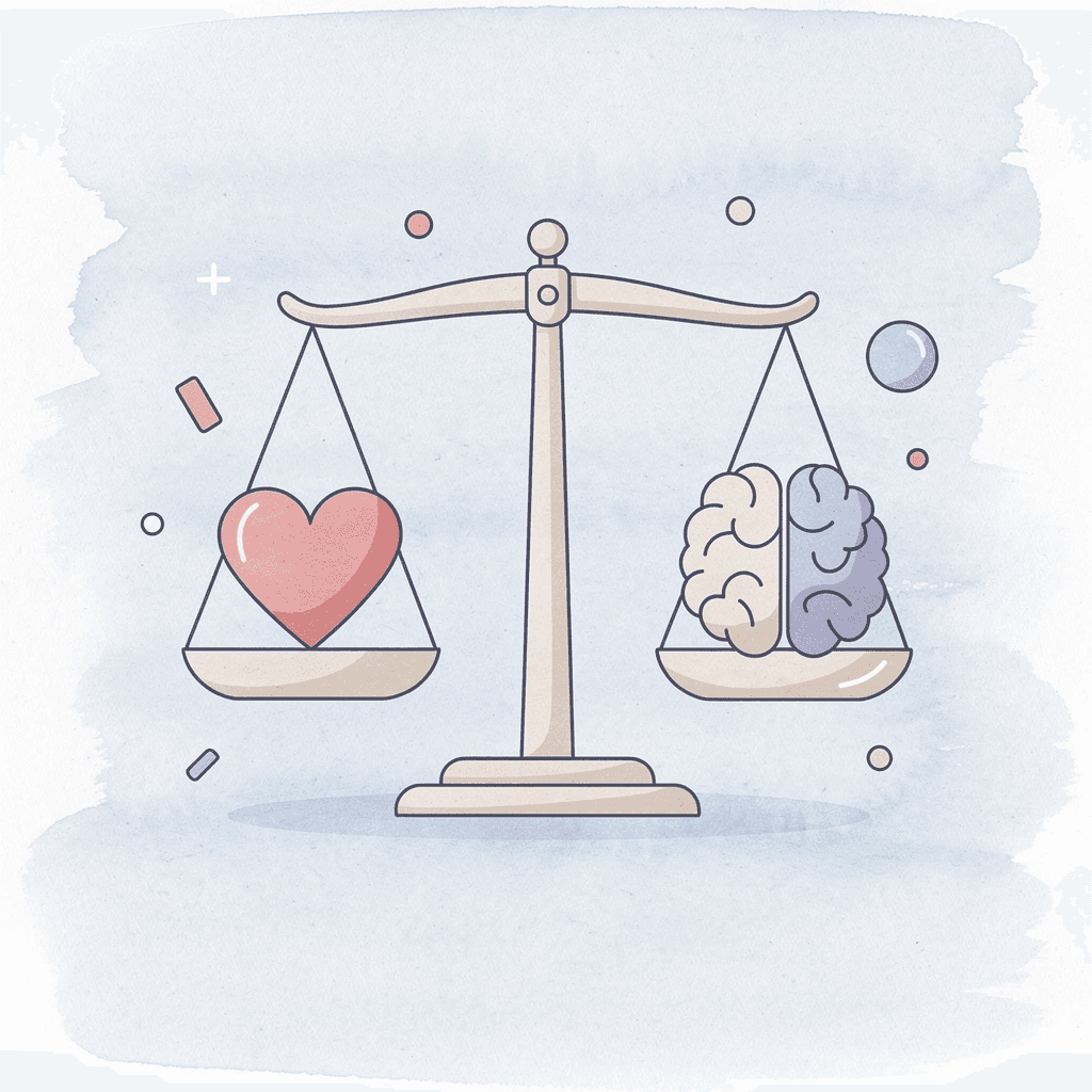 Balance scale icon showing trade-offs between cost and platform quality