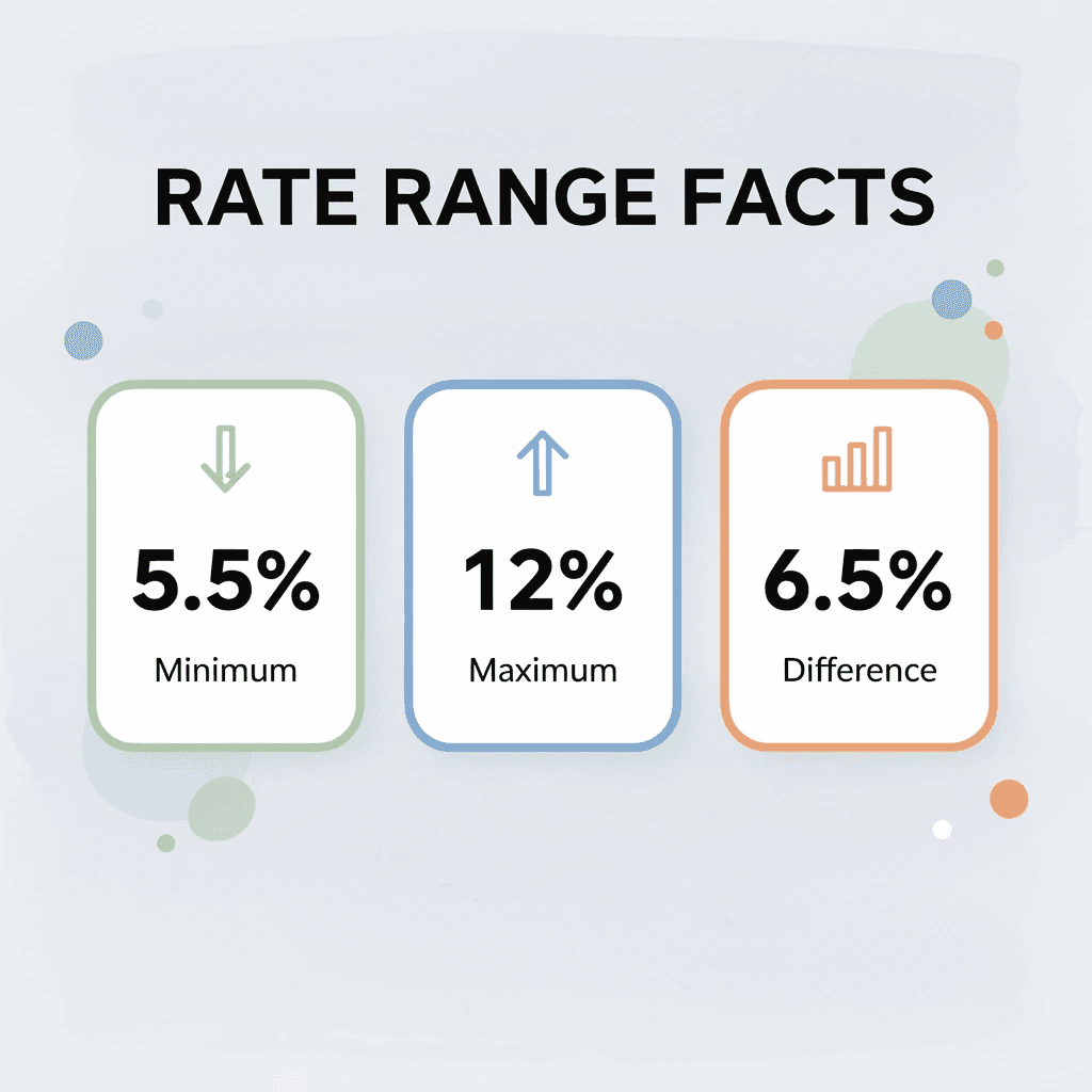 Statistics showing margin rate ranges across brokers