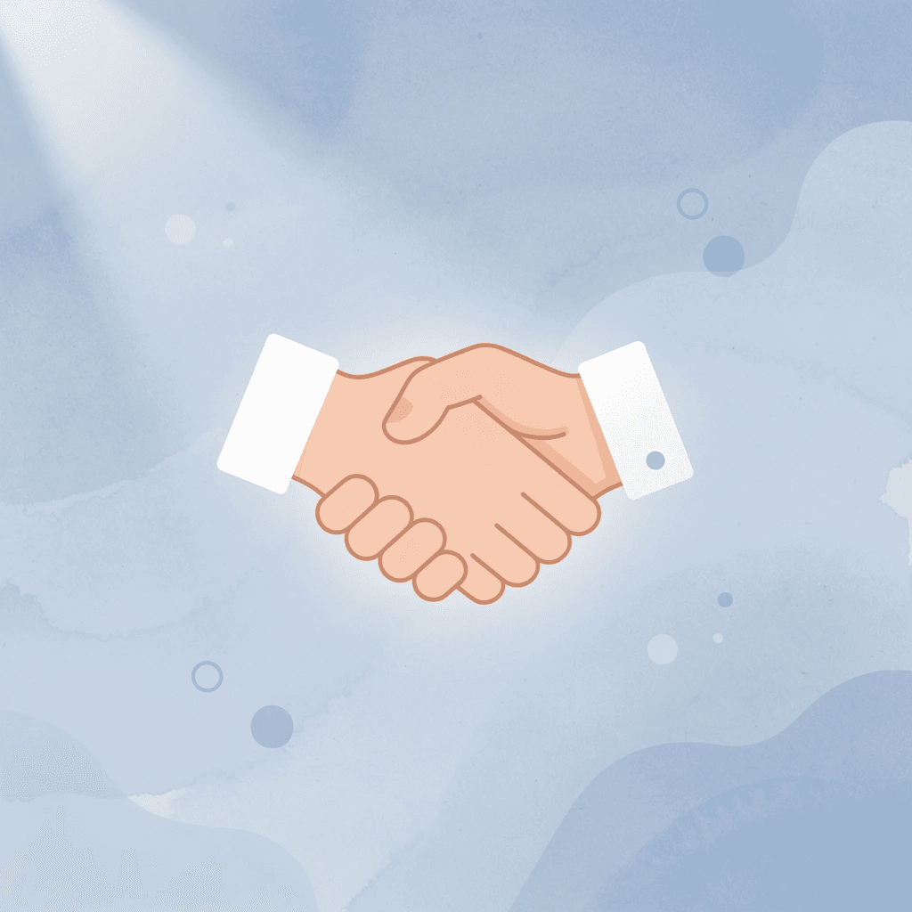 Handshake icon representing partnership between trader and prop firm