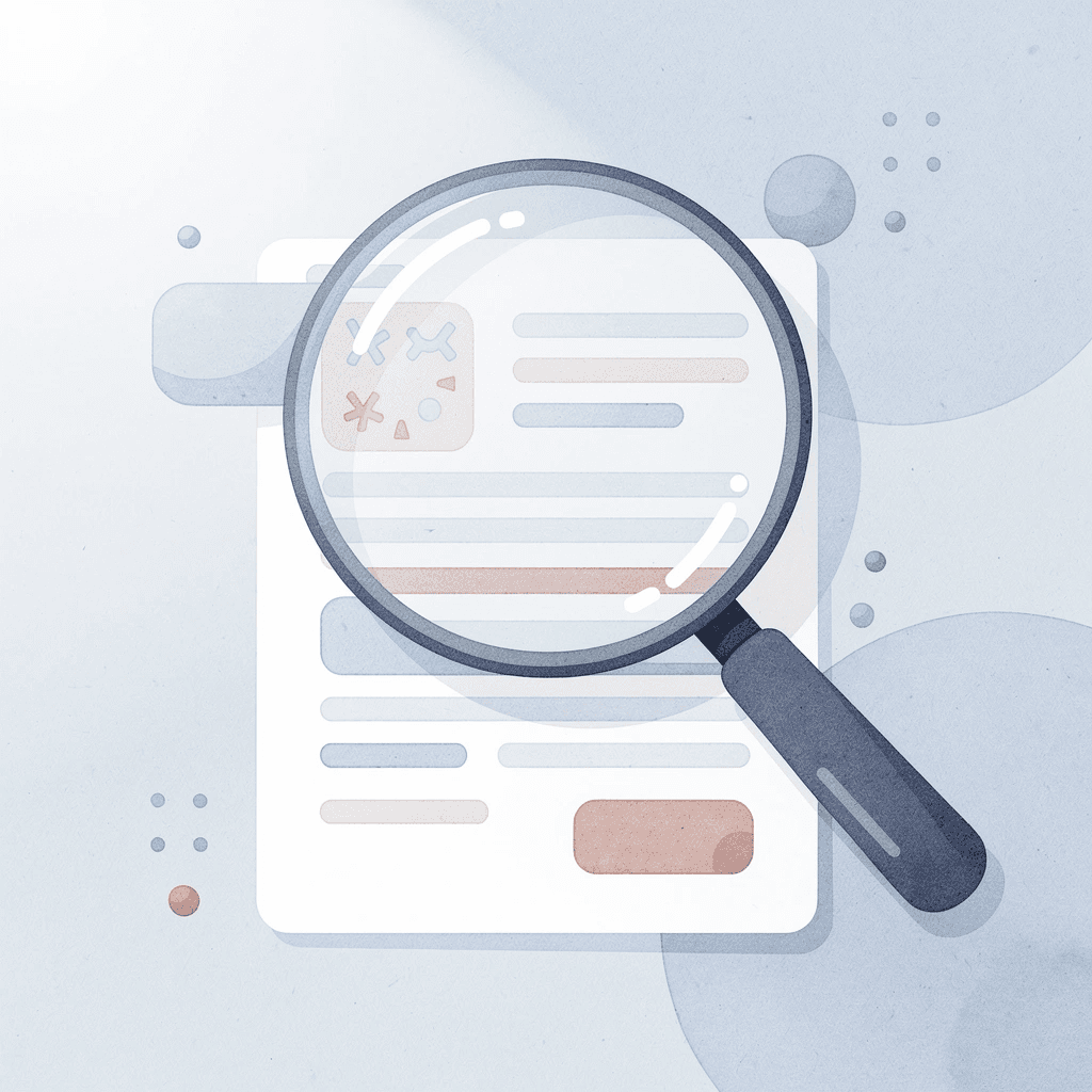 Magnifying glass examining trading documents representing careful prop firm analysis