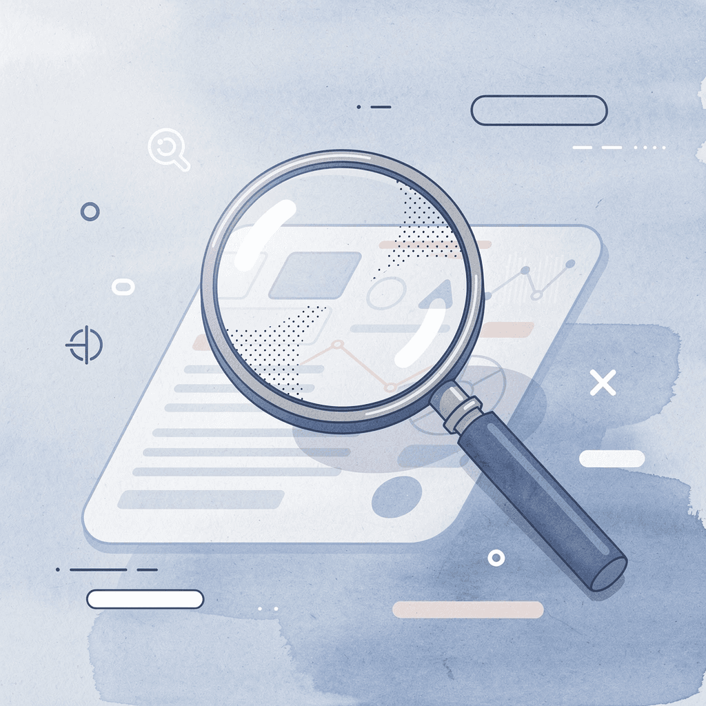 Magnifying glass examining prop firm evaluation criteria