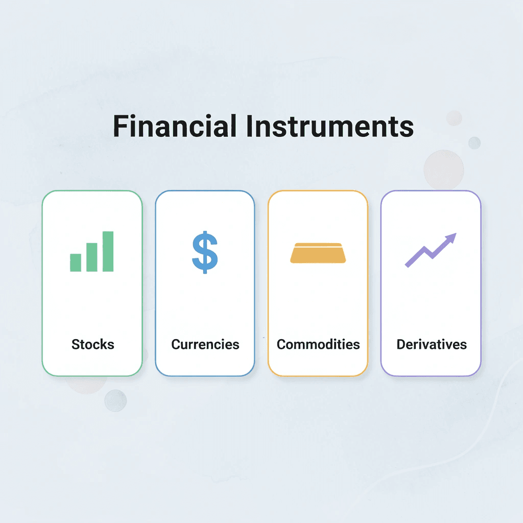 Infographic showing four types of financial instruments