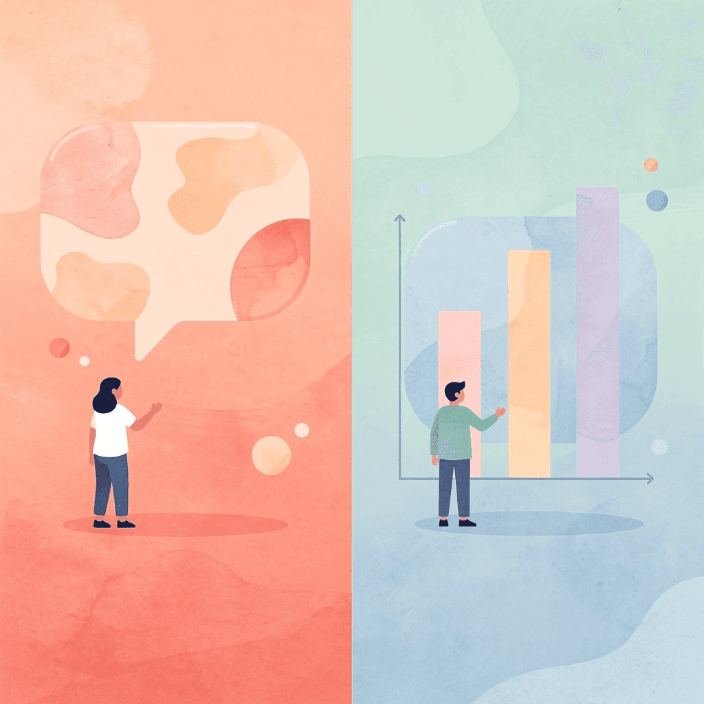 Split scene showing day trader versus long-term investor approaches