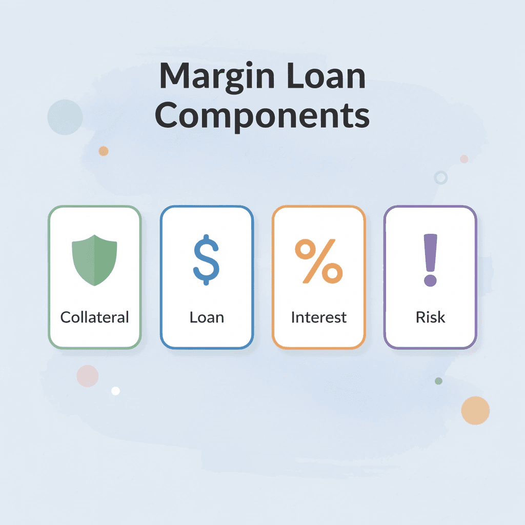 Infographic showing four key margin loan components