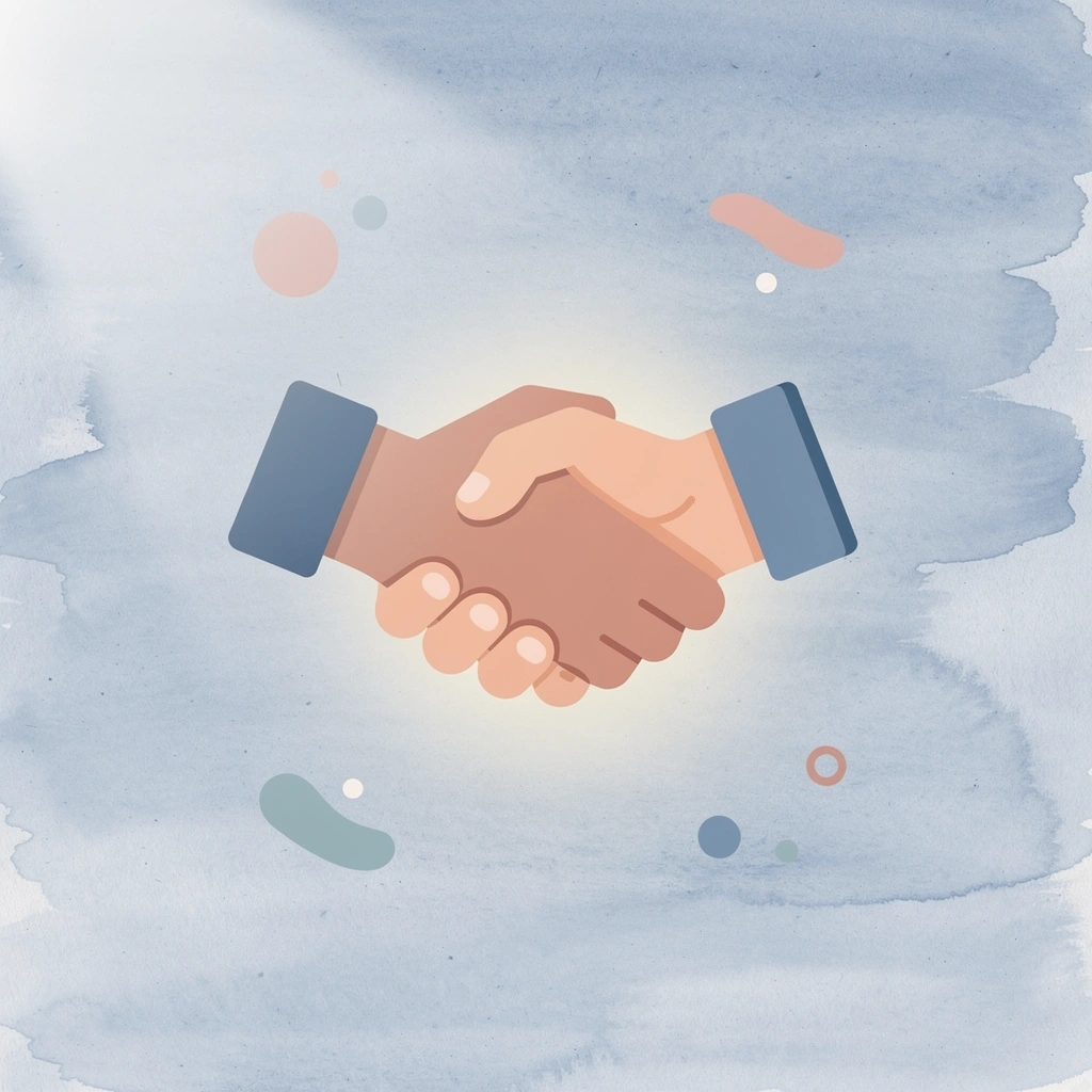 Handshake icon representing partnership between trader and prop firm