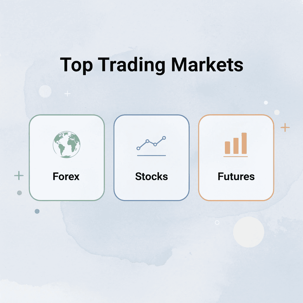 Infographic showing top three trading markets
