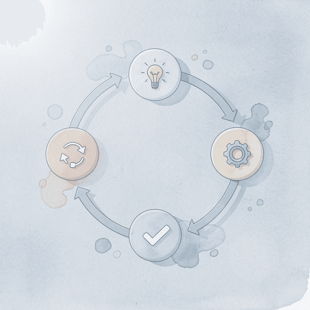 Cycle showing repeatable trading system process