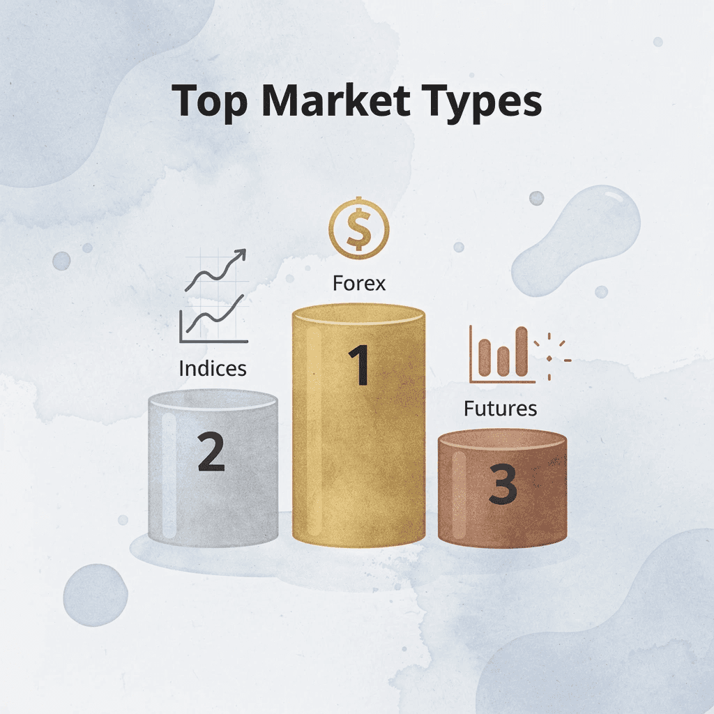 Podium ranking showing top three market types for cash flow