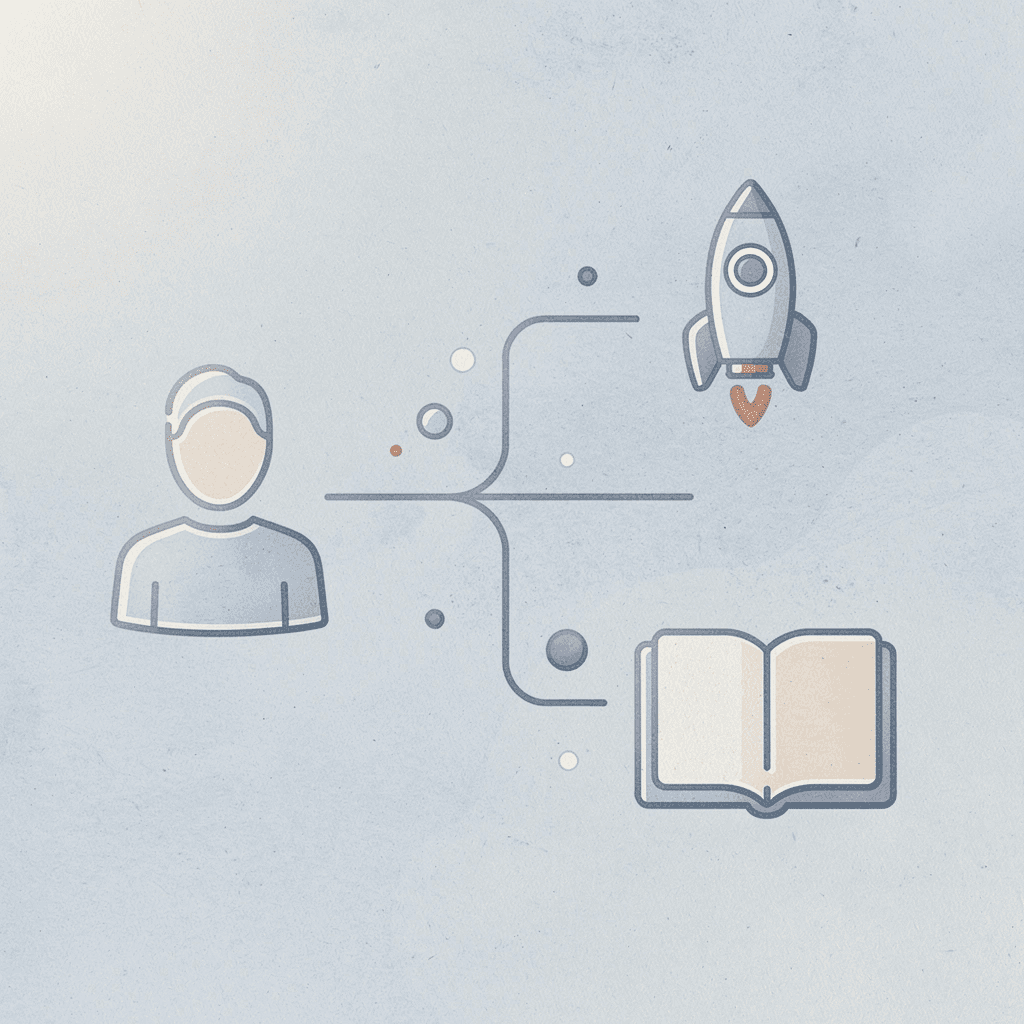 Dollar sign icon splitting into two paths representing trading account growth options