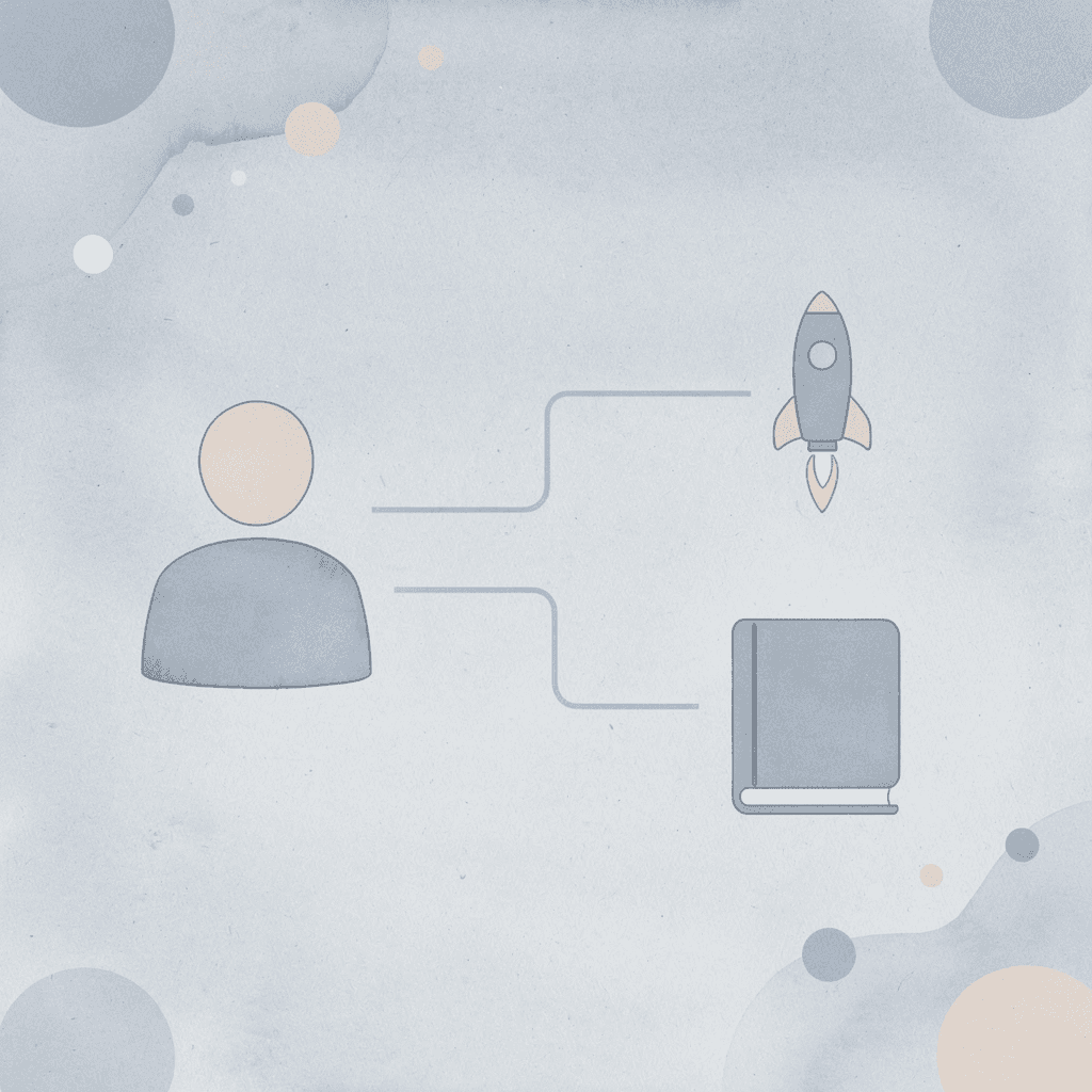  Icon showing a trader splitting into two different funding paths