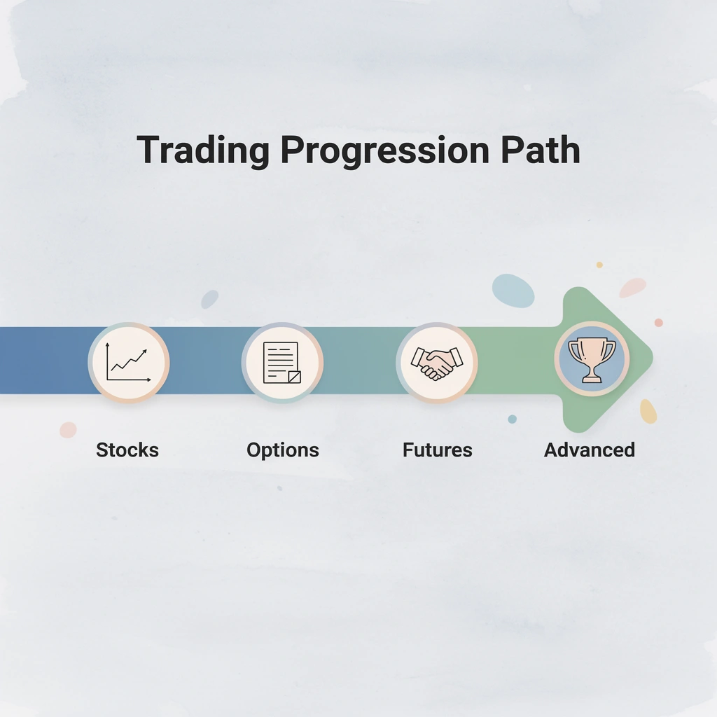 Progressive path from basic stock trading to advanced strategies
