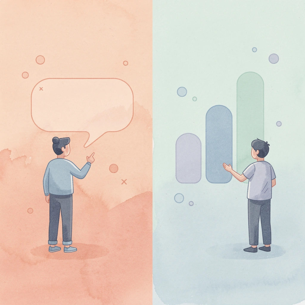 Split scene illustration contrasting demo trading success with live trading challenges