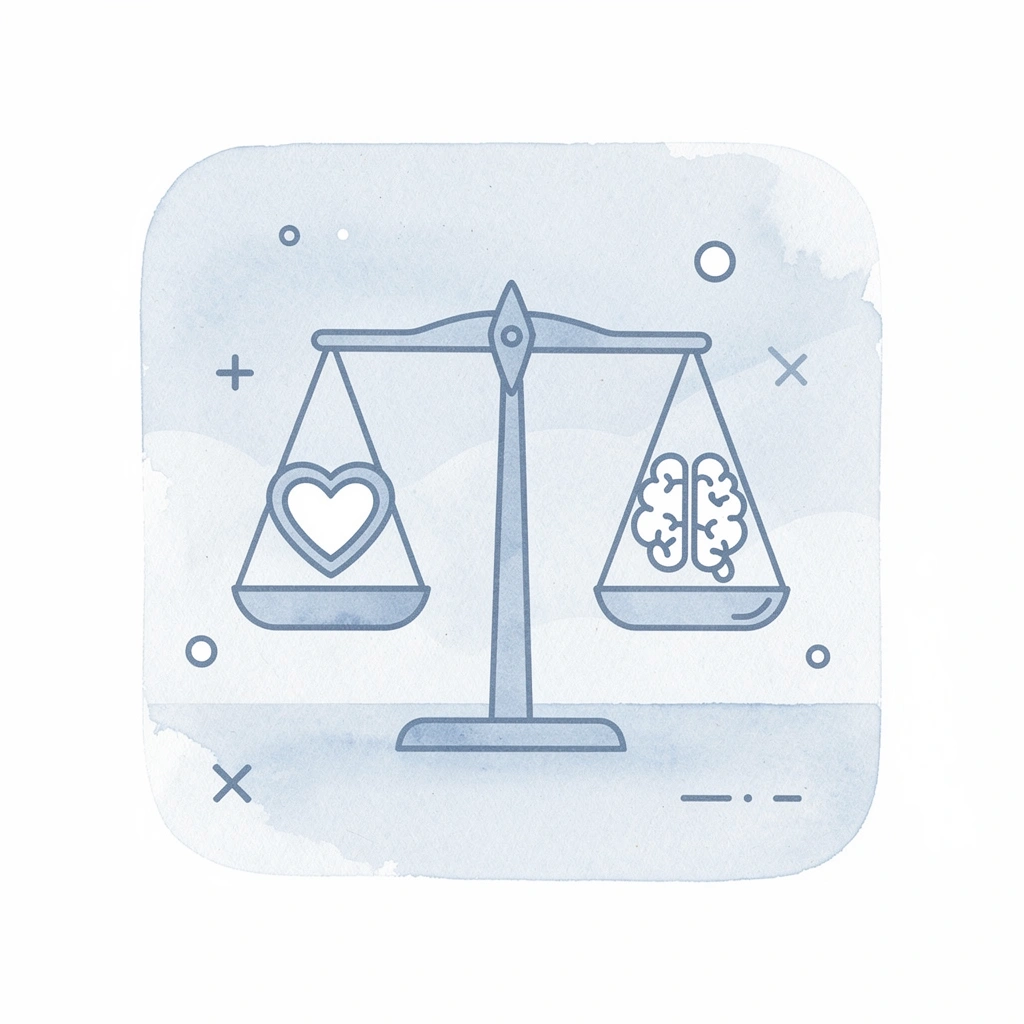 Balance scale icon showing demo trading versus live trading comparison
