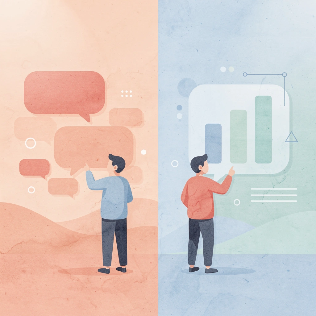 Split scene showing demo trading limitations versus funded trading opportunities
