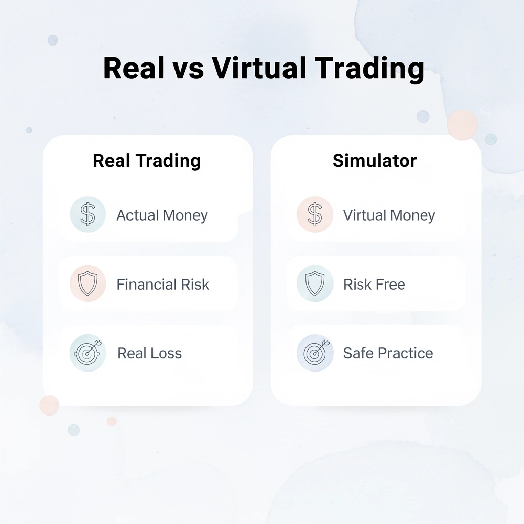 Comparison between real trading and simulator trading