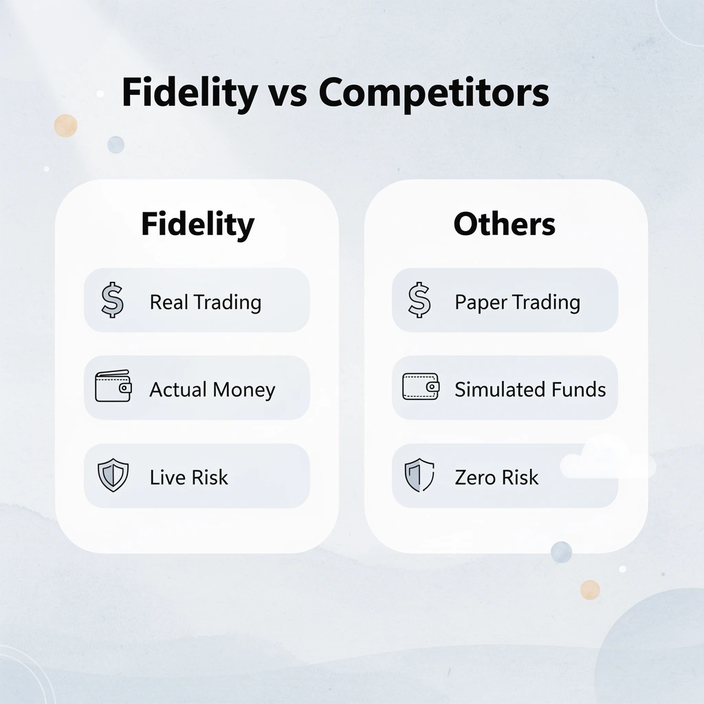 Comparison chart between Fidelity and competitors' trading features