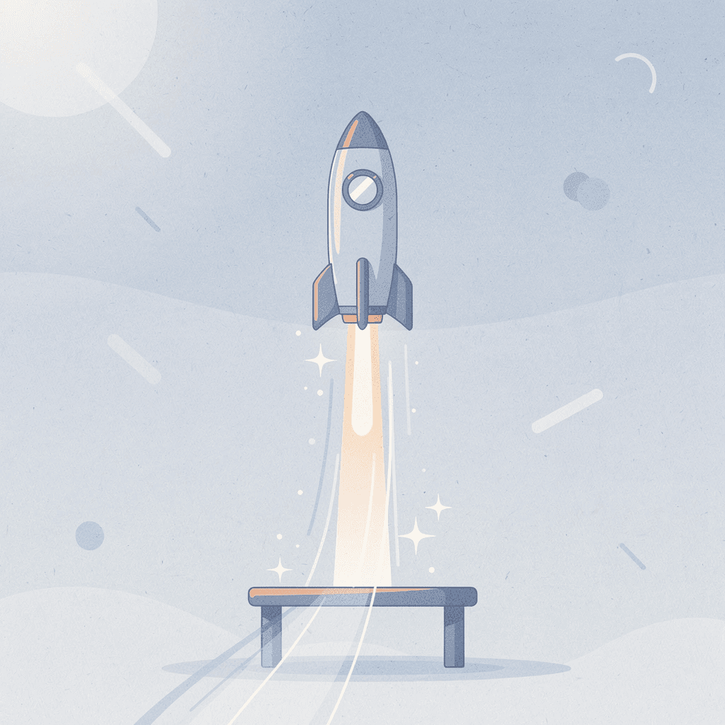 Conceptual illustration of trader launching from simulation to funded trading