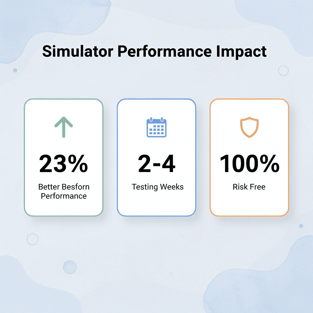Statistics showing simulator performance benefits for experienced traders
