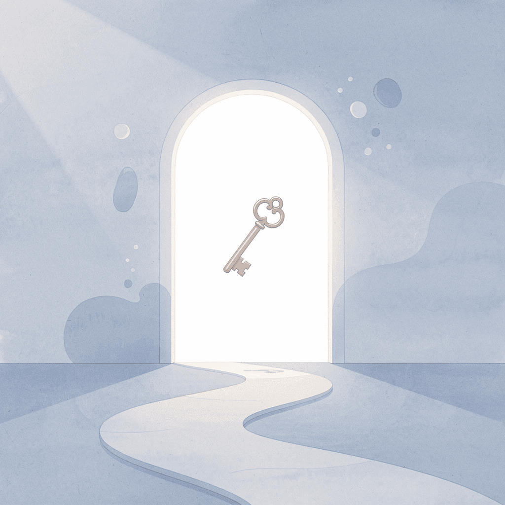 Gateway scene showing transition from learning to earning in trading