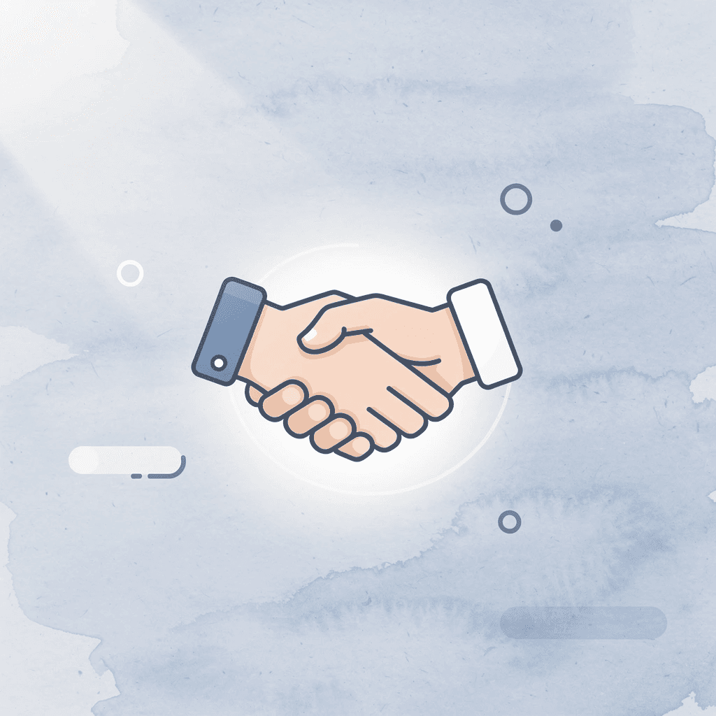 Handshake icon representing immediate cryptocurrency exchange
