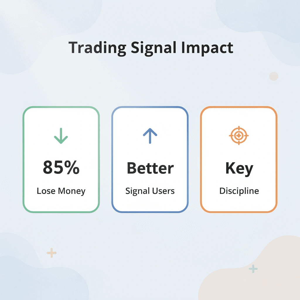 Statistics showing trading signal impact and success rates