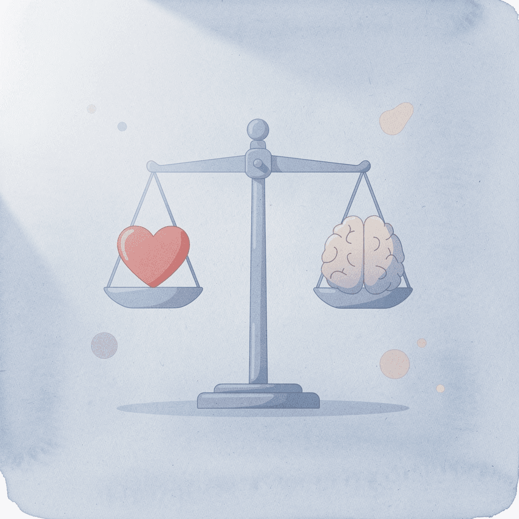 Balance scale comparing trustworthy signals versus risky signals