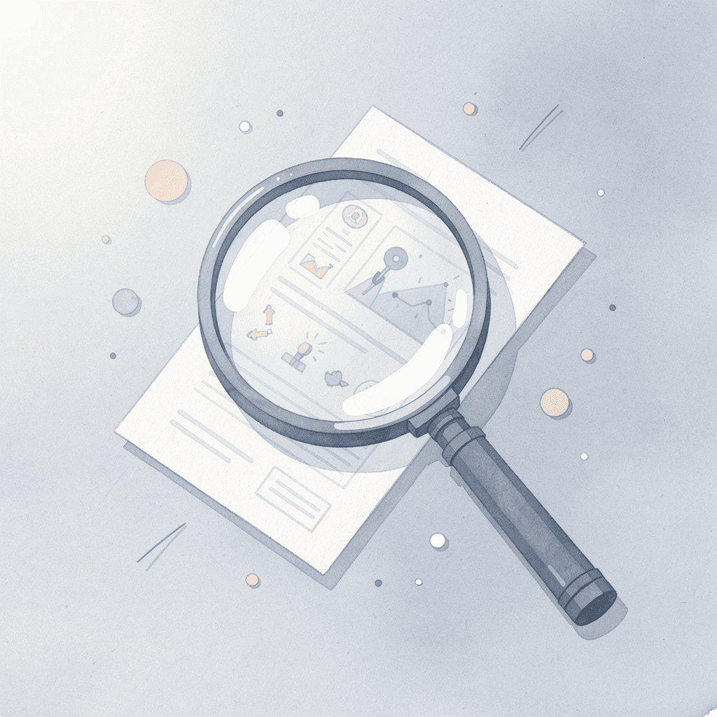 Magnifying glass examining crypto trading signals representing analysis of signal providers