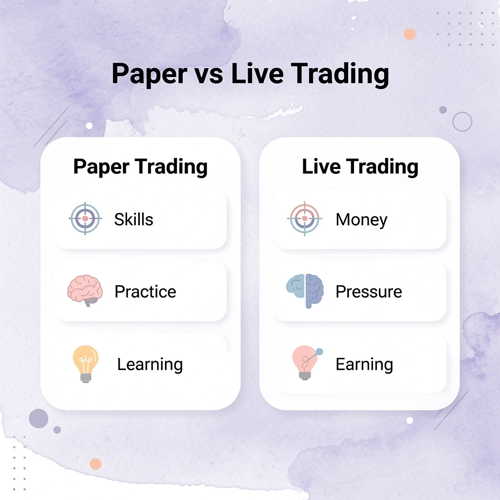 Comparison between paper trading and live trading approaches