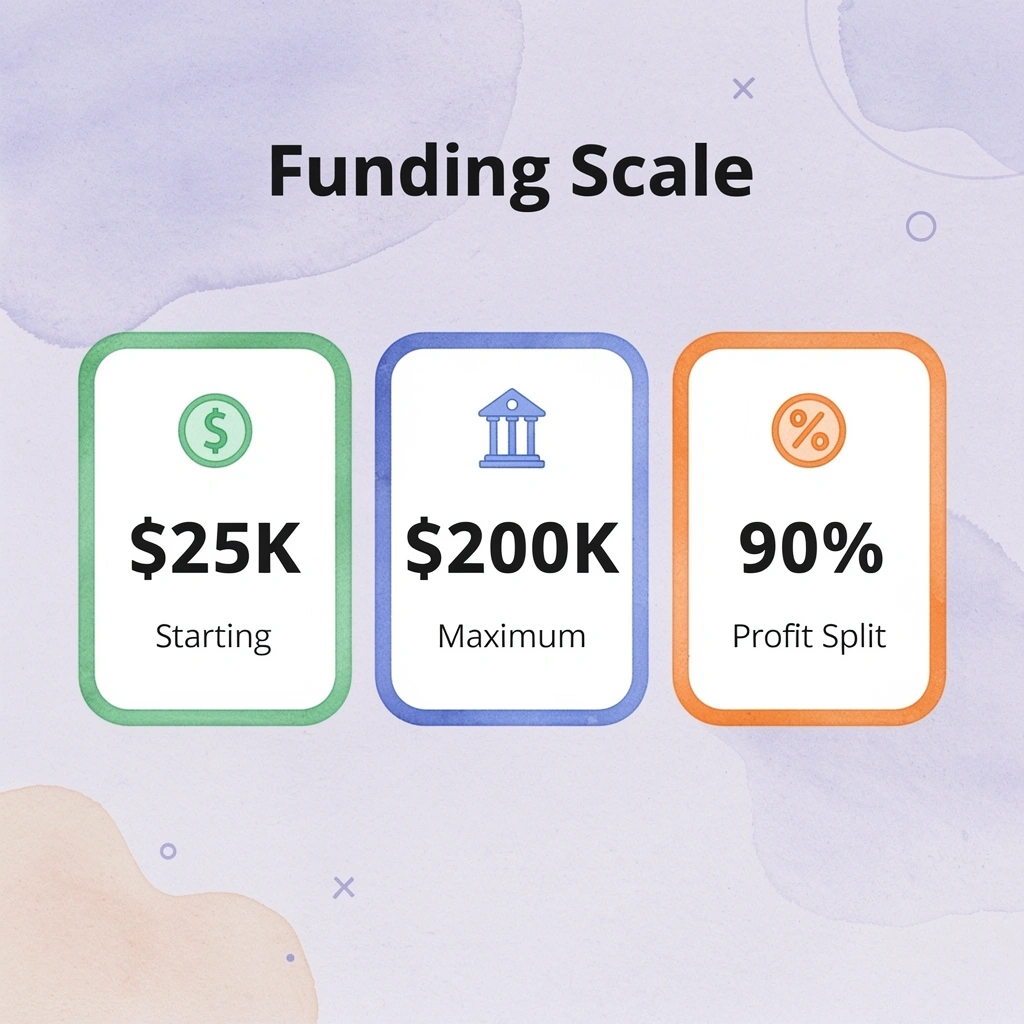 Statistics showing funding amounts and profit splits
