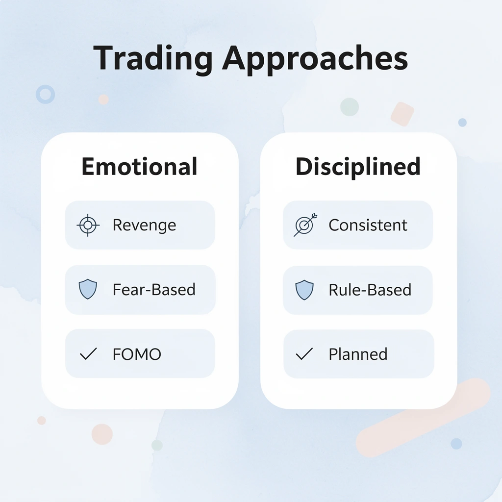 Comparison between emotional and disciplined trading approaches