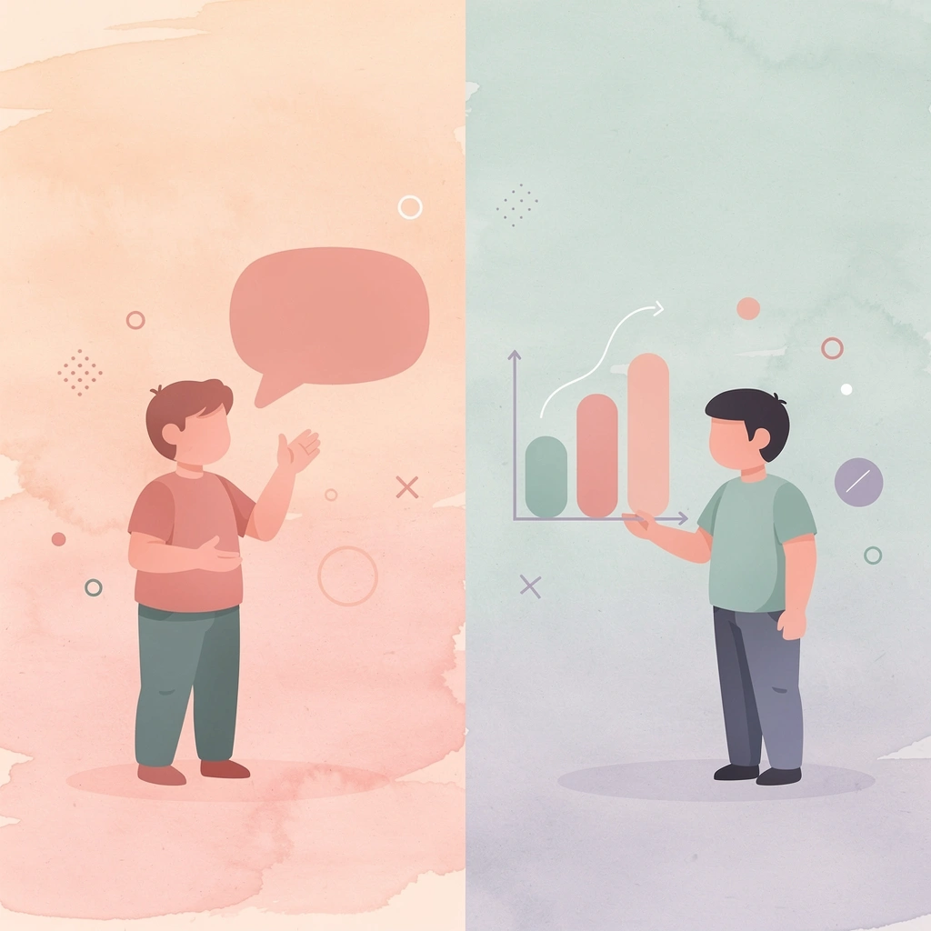 Split scene showing successful trader versus emotional trader