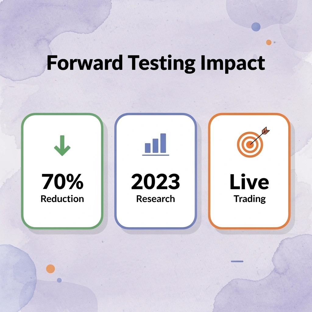 Statistics showing forward testing reduces strategy failure by 70%