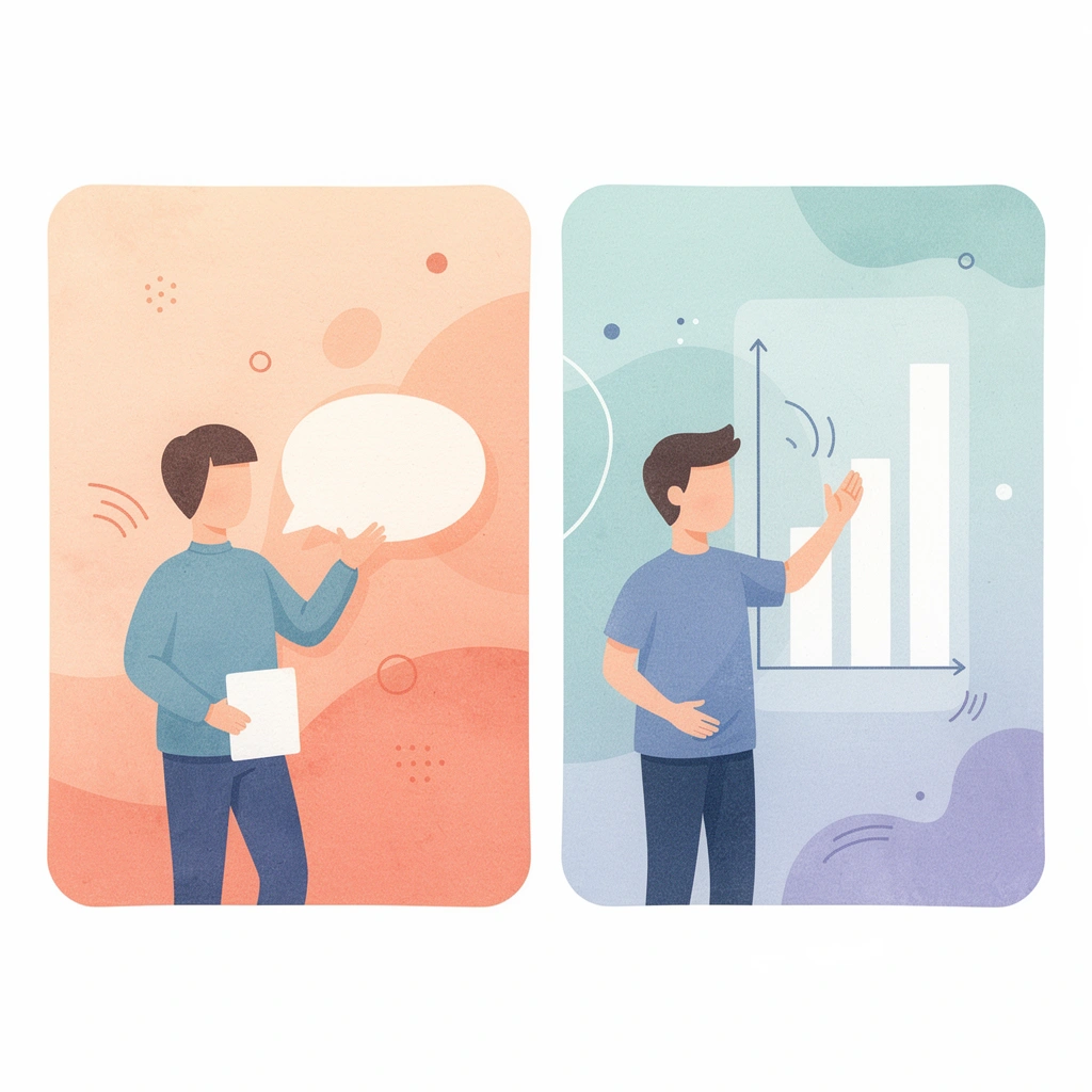 Split scene illustration comparing paper trading and live trading environments