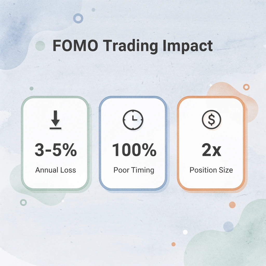 Key statistics showing FOMO trading performance metrics