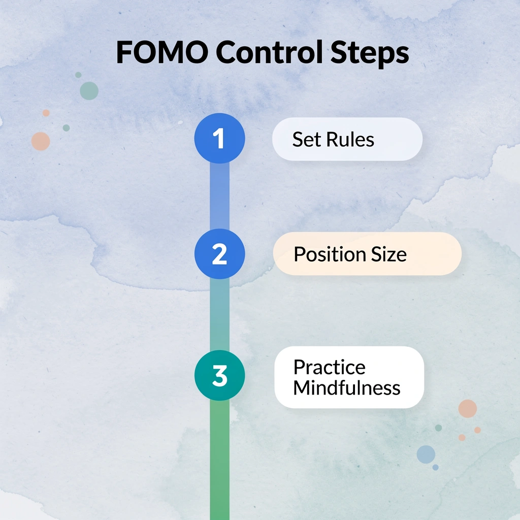 Three numbered steps for controlling FOMO in trading
