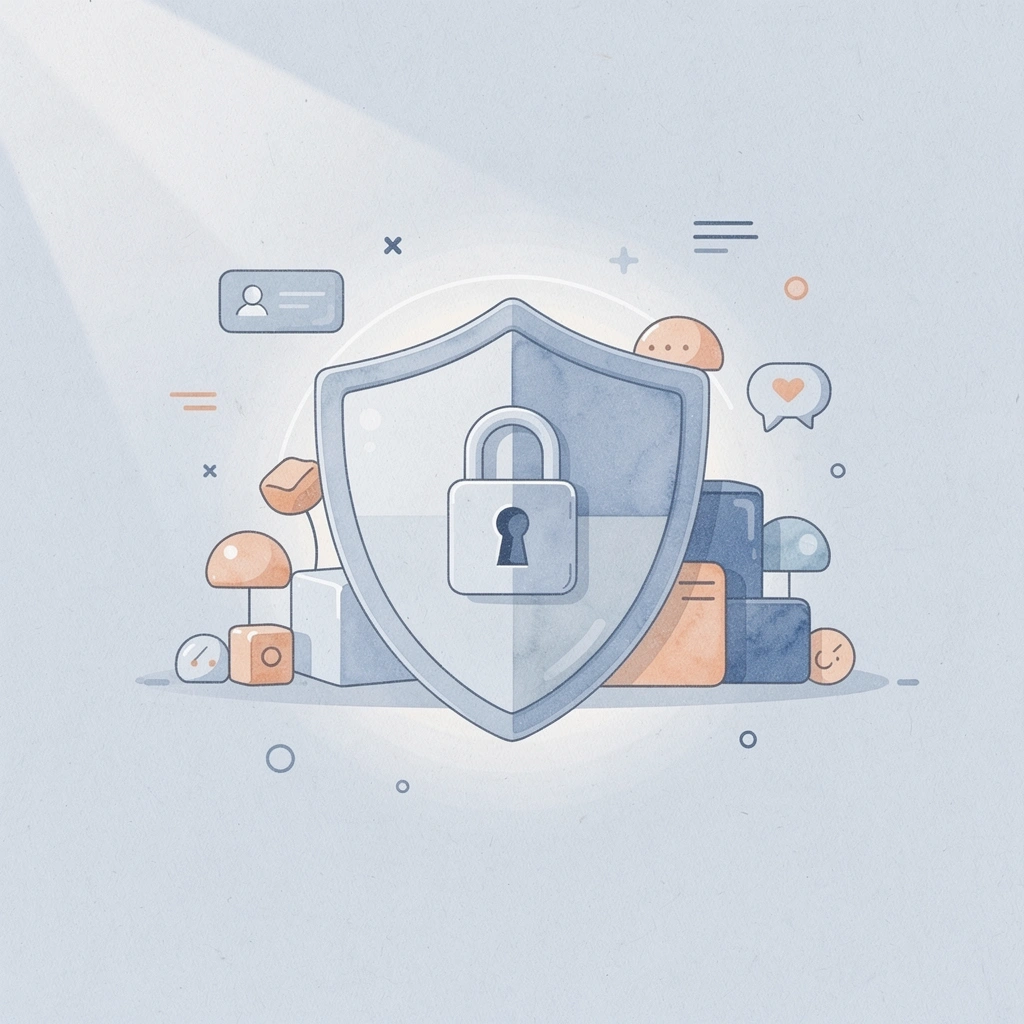 Shield protecting trader from FOMO triggers and financial risks