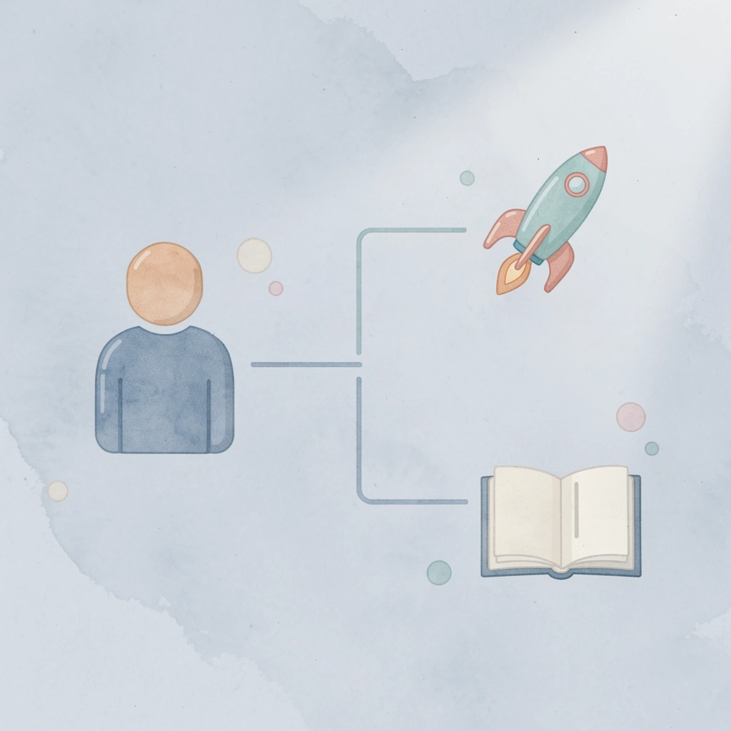  Icon showing a system splitting into two paths representing drift from original trading plan