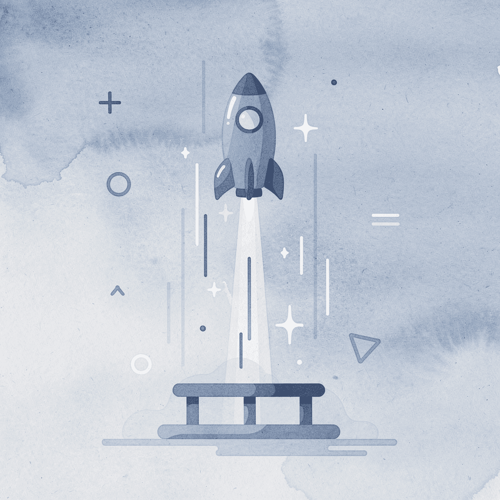 Scene of a trader launching upward, representing scaling with funded trading