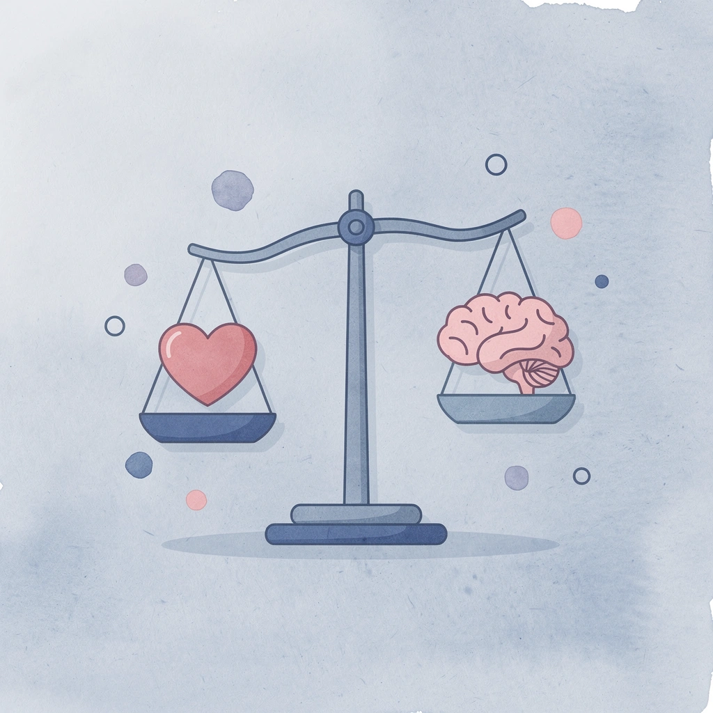 Balance scale icon comparing professional risk versus the 1% rule